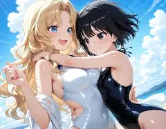 黒髪＆ブロンド・アイピク島に遊びに行った