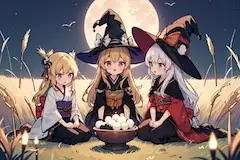 魔女たち、東洋の風習「月見」に挑戦す