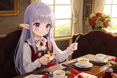 エルフ少女の甘い朝のひと時