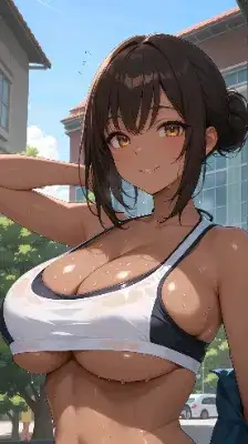 汗だく女性