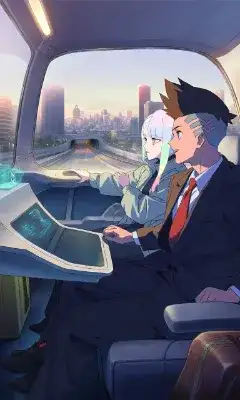 外の景色を見る二人