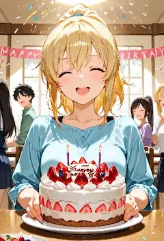 少女の輝く誕生日サプライズ