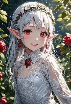 薔薇の森に咲く妖精の微笑み