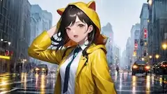 （12枚）急な雨にレインコート
