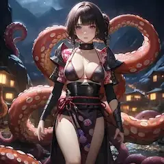紅い触手の闇巫女