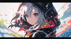 水しぶきに輝く銀色の瞳