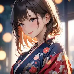 浴衣姿の穏やかな微笑み