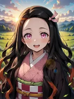朝陽に微笑む鬼の少女