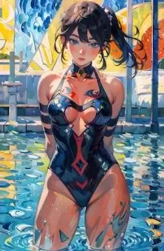 スク水を縛ってえちぃイラストを作ろうとしたはずだった、ナニカ