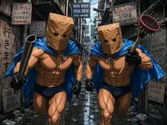 紙袋のギャング、廃都を疾走する