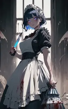 ゴミを捨てるメイド