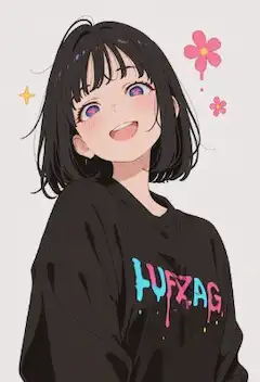 黒髪少女の花咲く秘密の笑顔