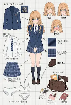 ネイビーブレザーの少女と青春の朝