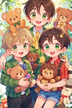 テディベアとメルヘンなブラウン髪の少年★（20枚）