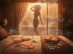 シャワーを浴びるシルエット姿でFGOの4人
