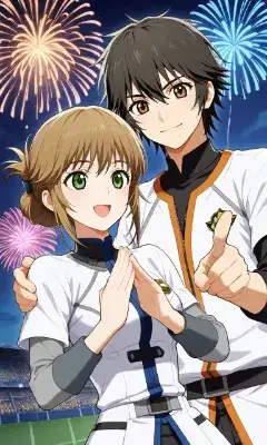花火輝く勝利の瞬間