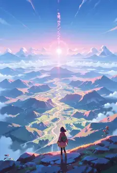 光の柱が呼ぶ未知の谷