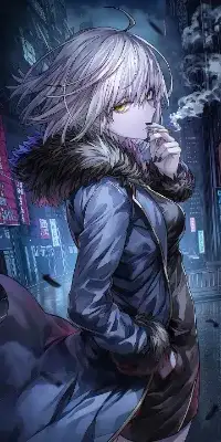 街中の中タバコで一服するジャンヌオルタ🚬
