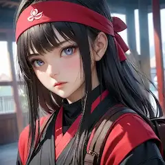 紅の鉢巻を纏う少女