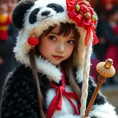 パンダ少女のお祭りイベント