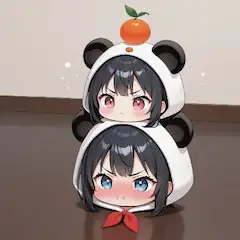 パンダ姉妹の秘密の積み重ね遊び