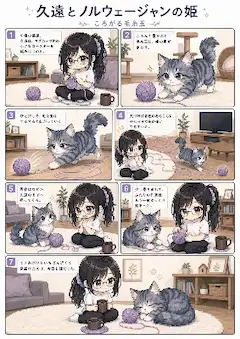 毛糸玉に夢中なノルウェージャンの姫