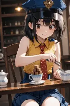ブラックコーヒーに挑戦する少女
