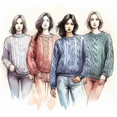 セーターと女性