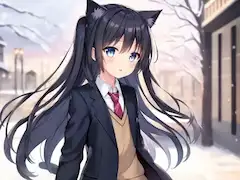 ネクタイ制服猫耳少女