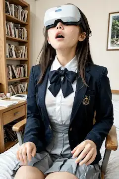 動画🎦VR世界に没入する制服少女の瞬間