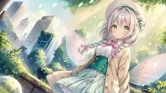 都会に舞う銀髪妖精の微笑み