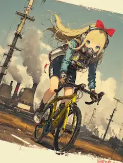 晴れの日にサイクリング