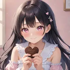 バレンタインのチョコレート少女