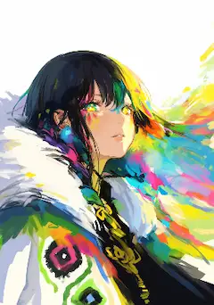カラフルなオッドアイを持つ女の子