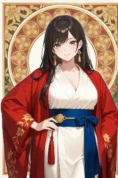 紅装の美女と黄金の鍵