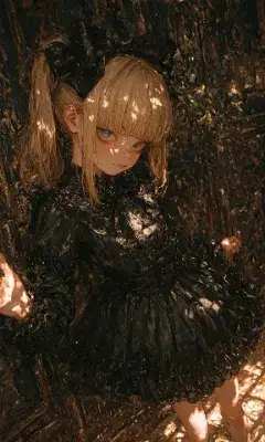 闇に佇む黒衣の少女