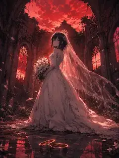 花嫁って白いから赤くしてみた