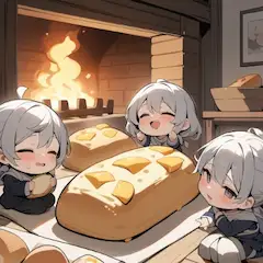 チーズブレッド@暖炉