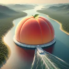 大きな桃の船