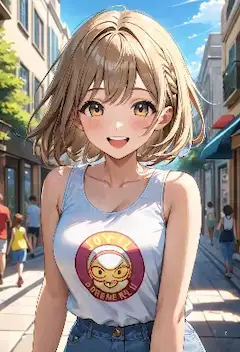 夏の街を照らす笑顔の散歩