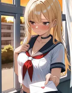 夕陽に照らされた想いの手紙