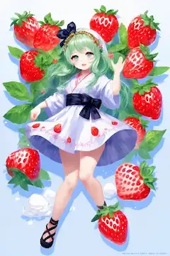いちごの森の緑髪妖精