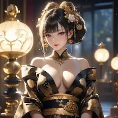 黄金華服の魅惑的美女