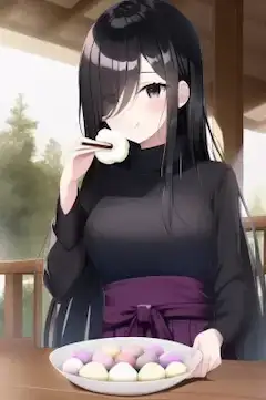 お餅を食べるうちの子