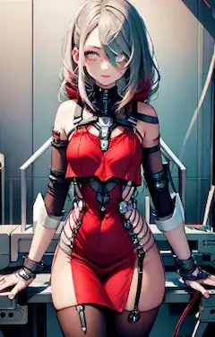 赤いドレスの少女