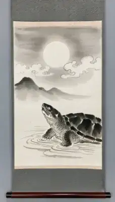 月影に浮かぶスッポンの旅立ち