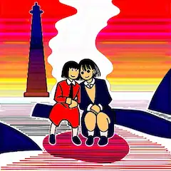 灯台と波