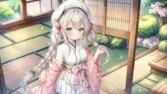 桜風に揺れる白髪の微笑み