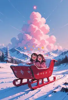 雪のそり遊び