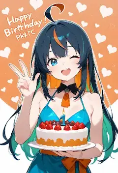 【インナーカラー】3周年のぴくたーちゃん